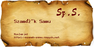 Szamák Samu névjegykártya